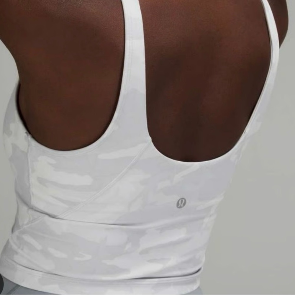 Lululemon Light Gray Camo  Crop Top - Picture 2 of 5